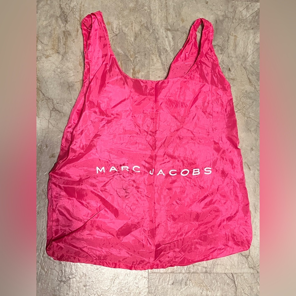 MARC JACOBS foldable tote - pink with white letters
